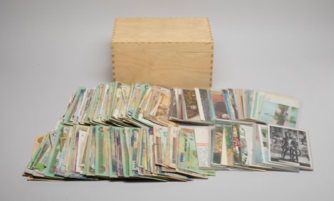 Estate Large Set World Banknotes & Postcards