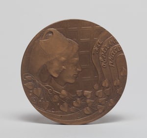 Large France Solid Bronze Neo-Classic Medallion