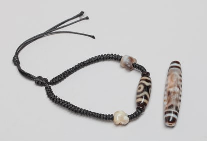Chinese Dzi Beads Pendant & Prayer Beads