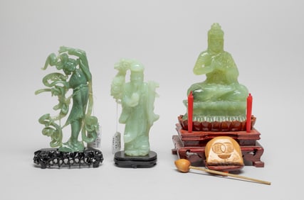 Estate Chinese Translucent Jade Sculptures