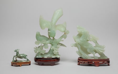 Estate Chinese Translucent Jade Sculptures