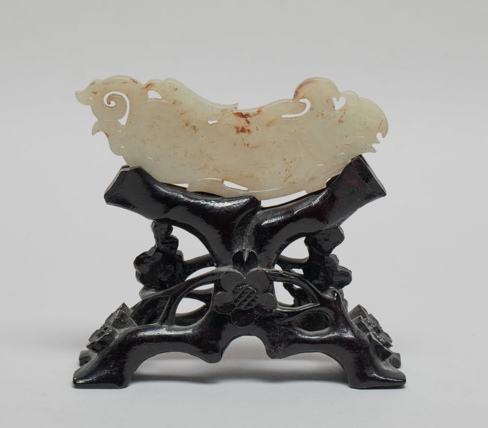 Chinese White Jade Beast w/ Wood Stand (1 of 9)
