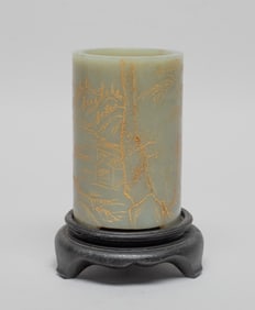 Chinese Carved Jade Incense Pot