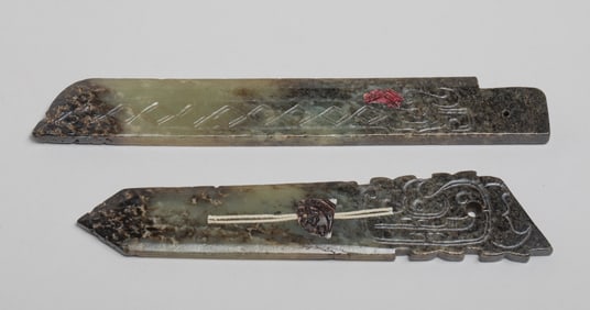 Two Chinese Jade Carved Axes