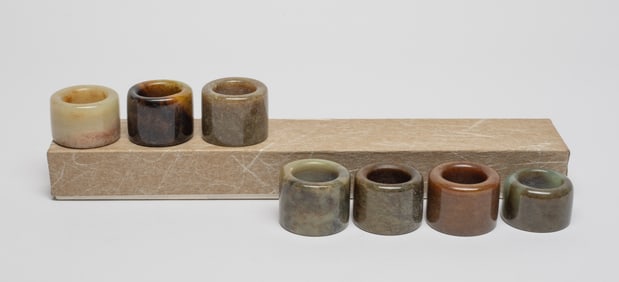 Chinese Export Jade Carved Thumb Rings