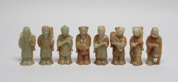 Chinese Russet Jade Carved Figures