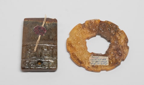 Two Chinese Jade Carved Pendants