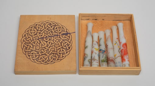 Chinese Enameled Peiking Glass Pipes