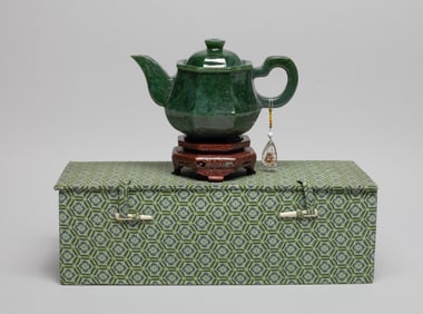 Chinese Export Spinach Jade Tea Pot