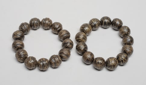 Two Chinese Agarwood Prayer Beads