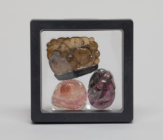 Estate Three Chinese Tourmaline Pendants