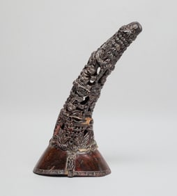 Tall Chinese Hand Carved Table Sculpture