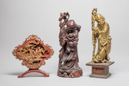 Old Chinese Wood Carved Sculptures
