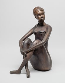 Large Bronze Sculpture of Lady