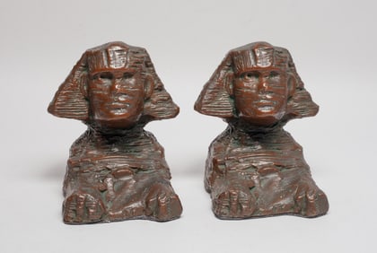 Antique Early 20th Bookends of Sphinx