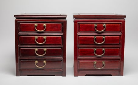 Two Chinese Rosewood Large Jewelry Boxes