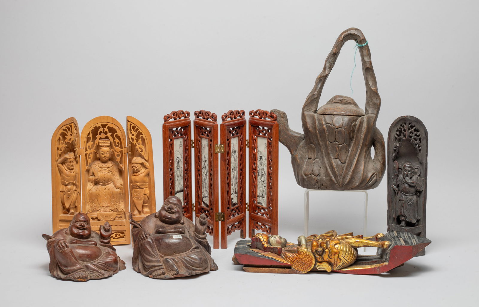 Estate Chinese Wood, Bamboo Carvings (1 of 13)