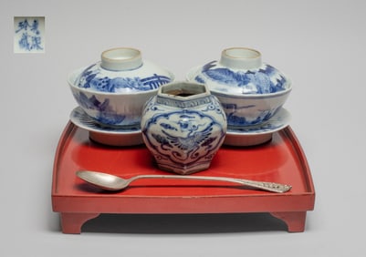 Chinese Export Blue & White Porcelain Tea Cups