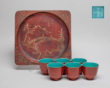 Chinese Export Large Set Porcelain Tea Cups
