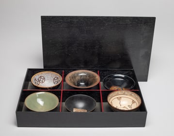 Estate Large Set Chinese Porcelain Tea Bowls