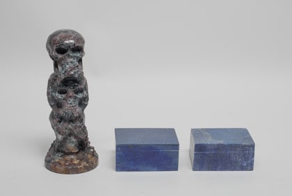 West Asian Ruby Skull & Lapis Ink Boxes