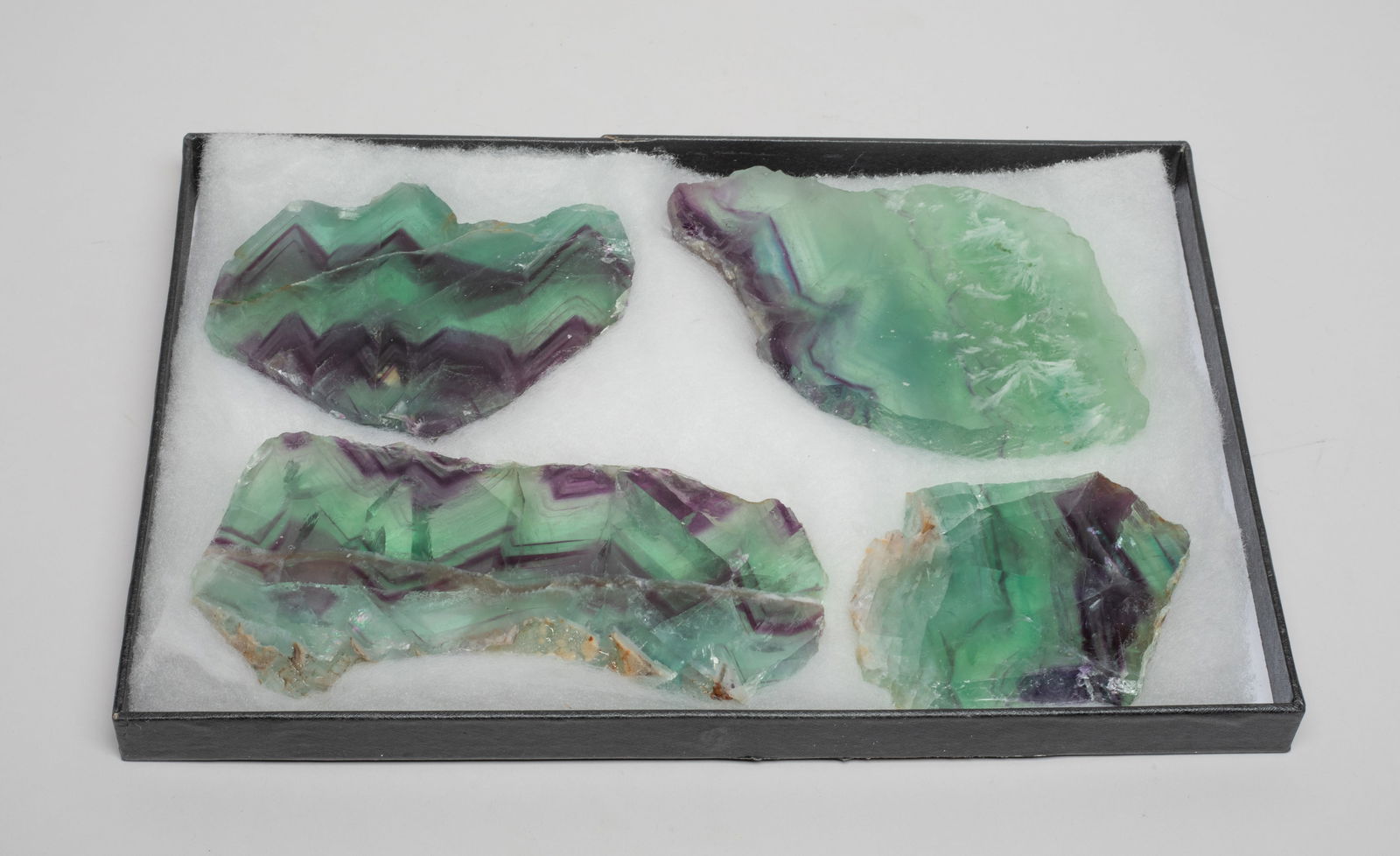 Collectible Box of Rainbow Fluorite Slabs (1 of 12)