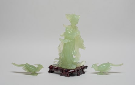 Chinese Hand Made Translucent Jade Sculptures