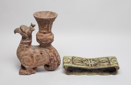 Two Large Chinese Export Stone Sculptures