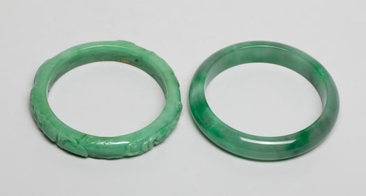 Two Chinese Export Jade Like Bangles