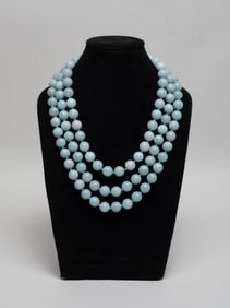Vintage Three Strand Aquamarine Necklace
