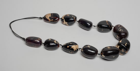 Chunky Bead Amber Necklace