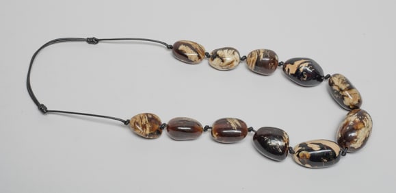Large Bead Amber Necklace