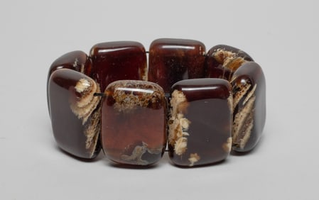Large Bead Amber Bracelet