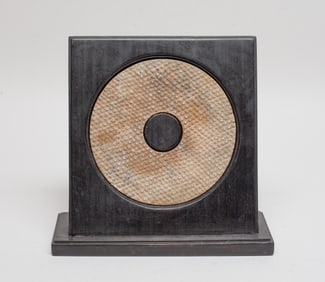 Chinese Jade / Stone Bi with Stand