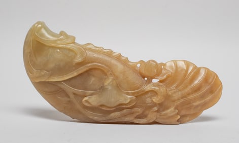 Large Chinese Jade Carved Fish