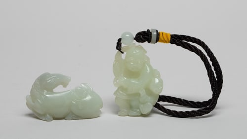 Estate Chinese jade Carved Toggles