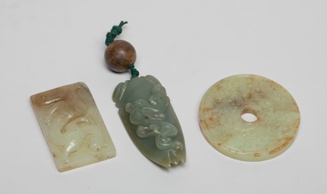 Set Chinese Jade Carved Pendants