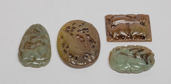 Estate Set Chinese Jade/ Stone Pendants