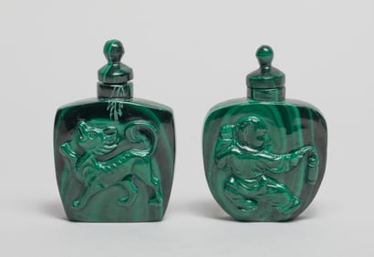 Chinese Malachite Carved Snuff Bottles