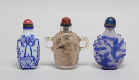 Estate Chinese Peiking Glass Snuff Bottles