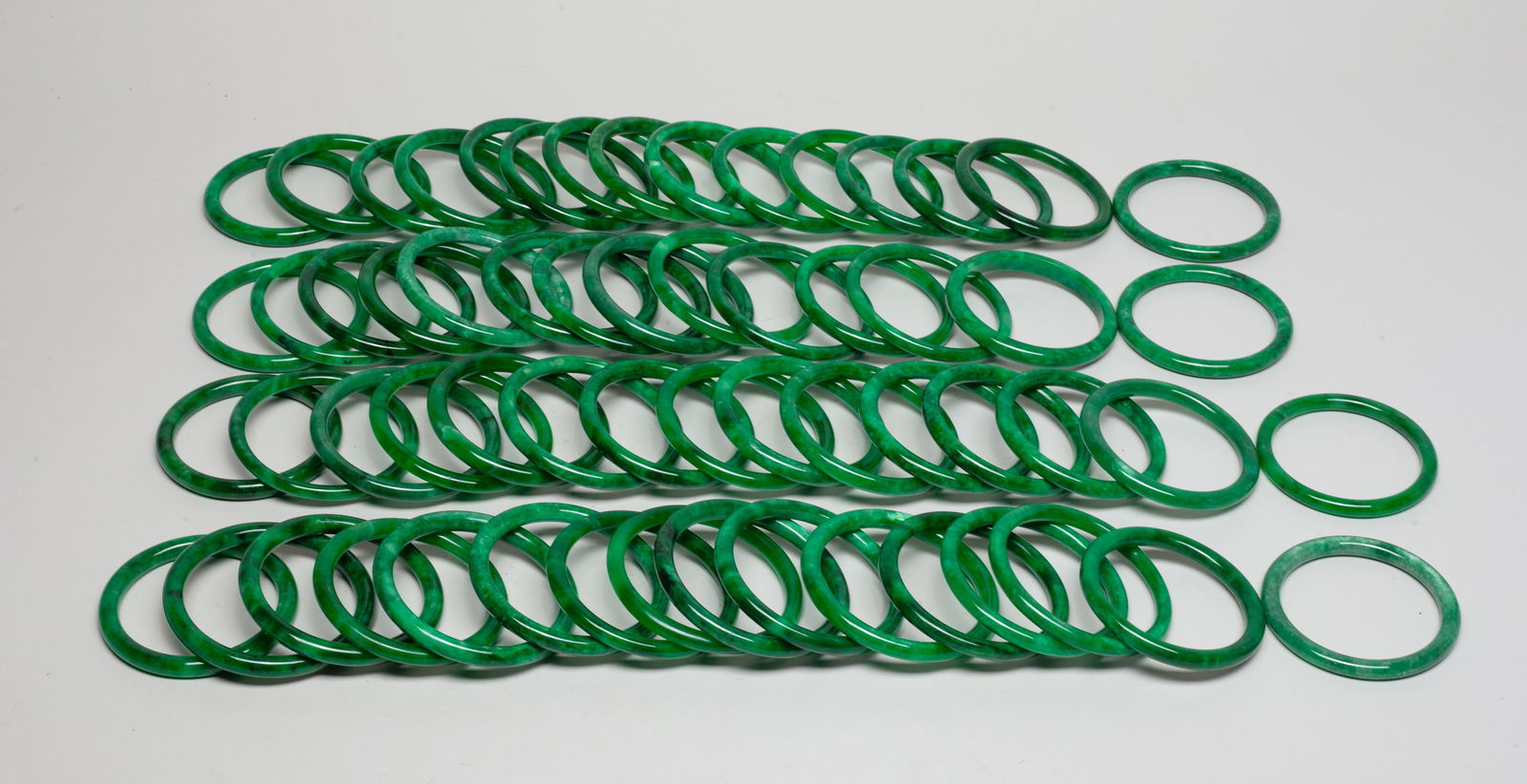 Estate Chinese Export Colored Stone Bangles (1 of 9)