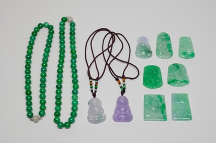 Estate Large Set Chinese Pendants & Necklace
