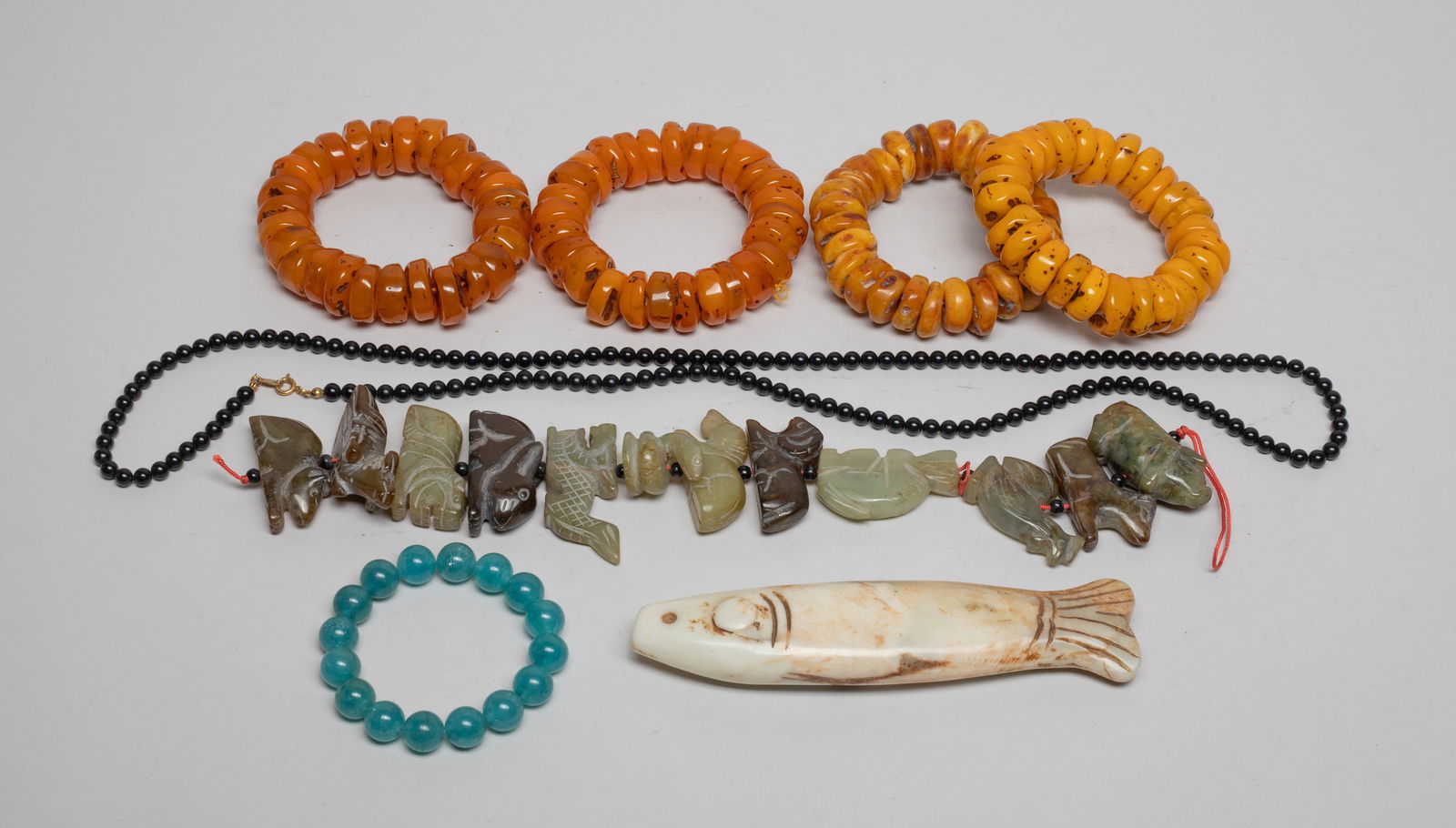 Estate Chinese Jade/ Stone Carvings & Beads (1 of 14)