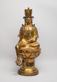 Tall Chinese Gilt Bronze of Buddha