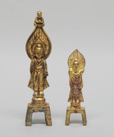 Two Chinese Gilt Bronze Buddha