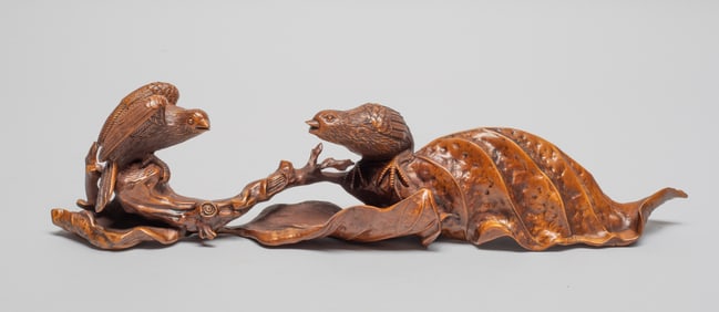 Estate Chinese Boxwood Table Sculpture