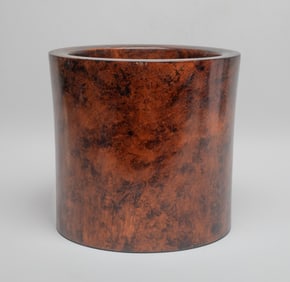 Massive Chinese Wood Brush Pot