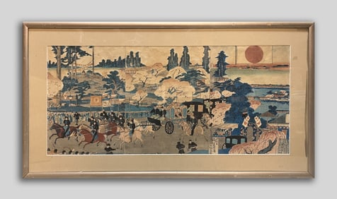 Japanese Woodblock Print of Meiji Tenno