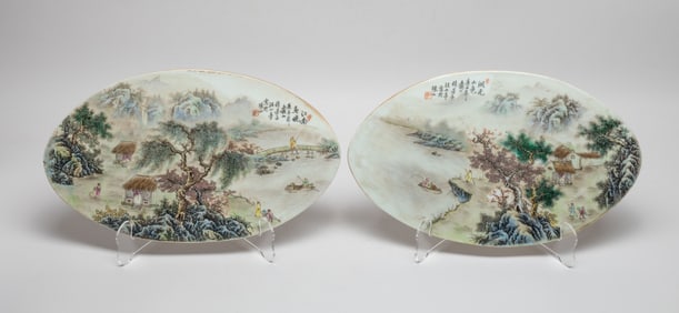 Two Chinese Export Porcelain Plaques