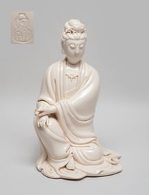 Collectible Chinese Blanc De Porcelain Figure